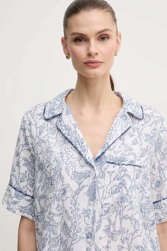 Πουκάμισο από λινό Pepe Jeans DORIS λευκό PL305025