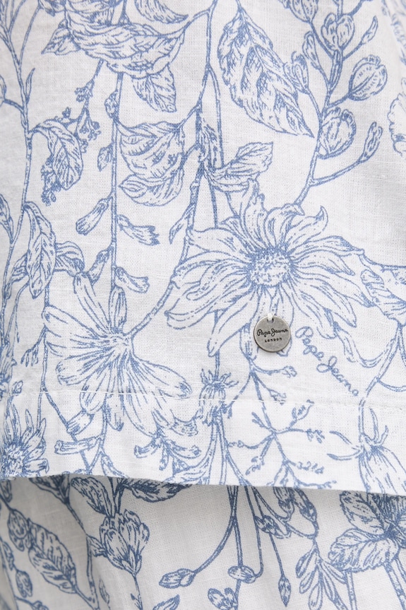 Πουκάμισο από λινό Pepe Jeans DORIS PL305025 λευκό