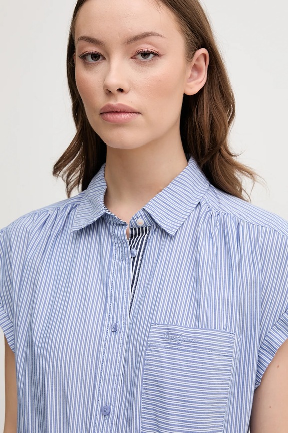 Pepe Jeans camicia in cotone DIXIT blu PL305043