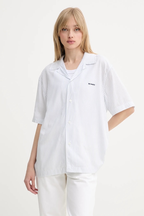 Sunnei camicia a strisce bianco RTWXSHR030