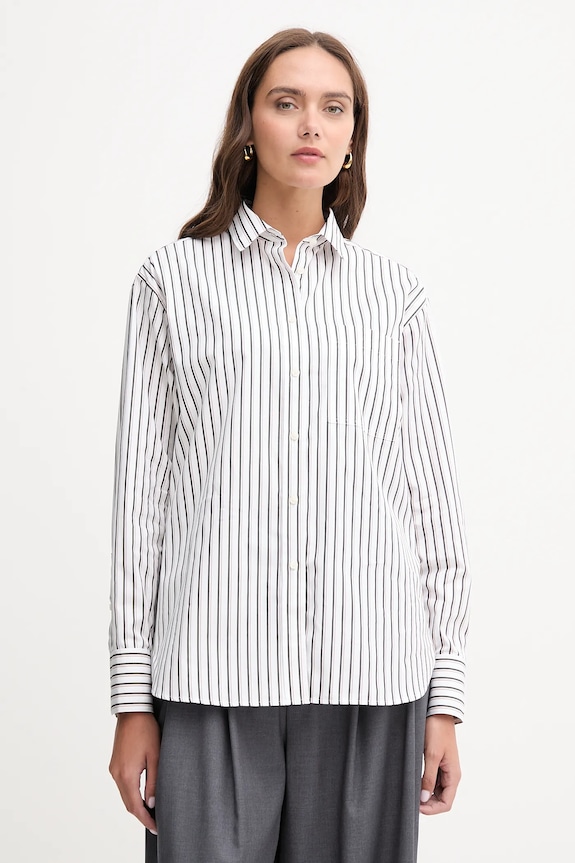 Хлопковая рубашка Lacoste узор белый CF0215
