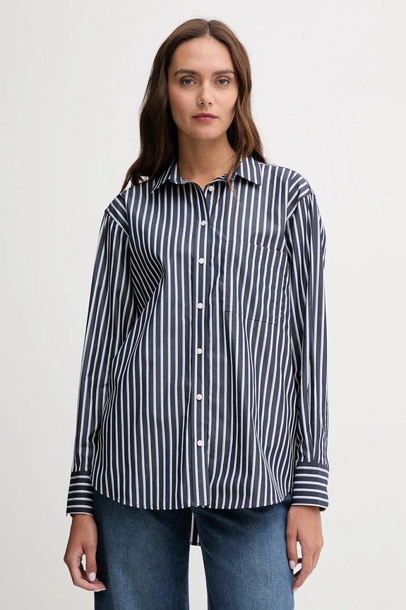 Lacoste camicia in cotone blu navy CF0215