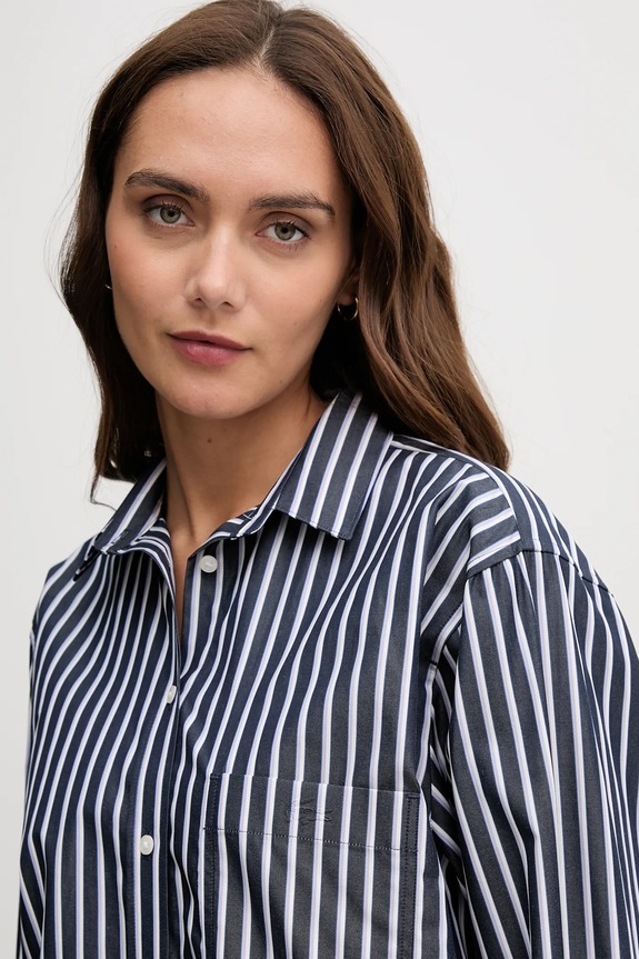 Lacoste camicia in cotone blu navy CF0215