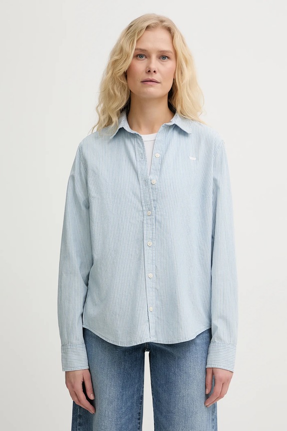Βαμβακερό πουκάμισο Levi's THE CLASSIC BW SHIRT μακρύ μπλε 34574