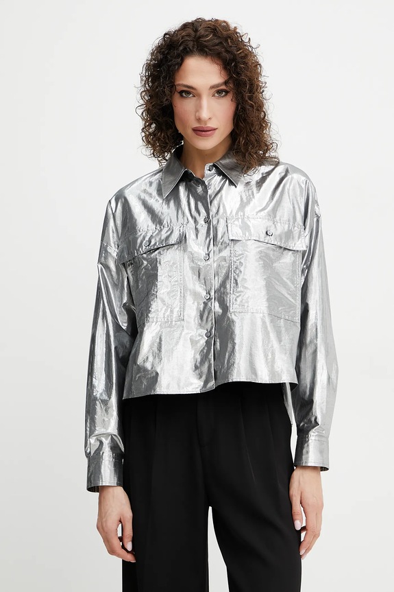 Weekend Max Mara cămașă lung argintiu 2515111061600