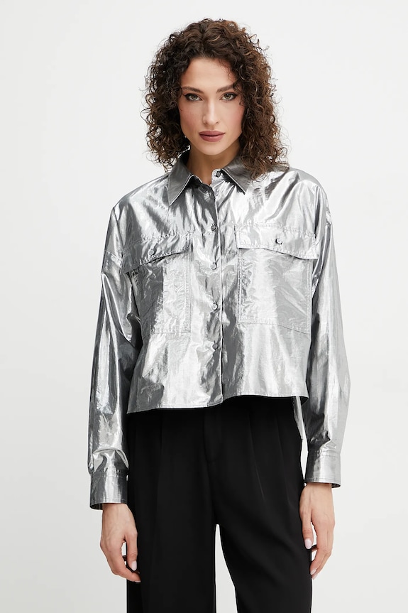 Weekend Max Mara cămașă lung argintiu 2515111061600
