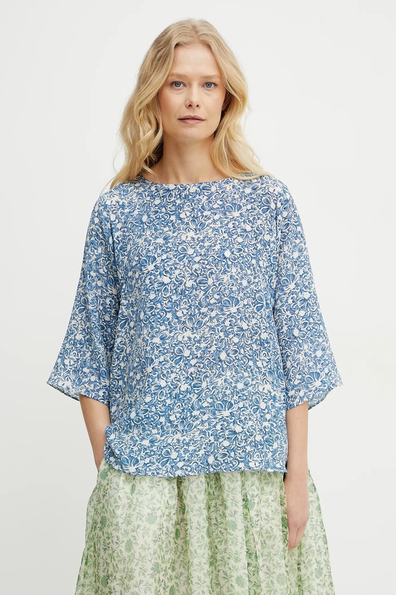 Μεταξωτή μπλούζα Weekend Max Mara casual μπλε 2515111102600