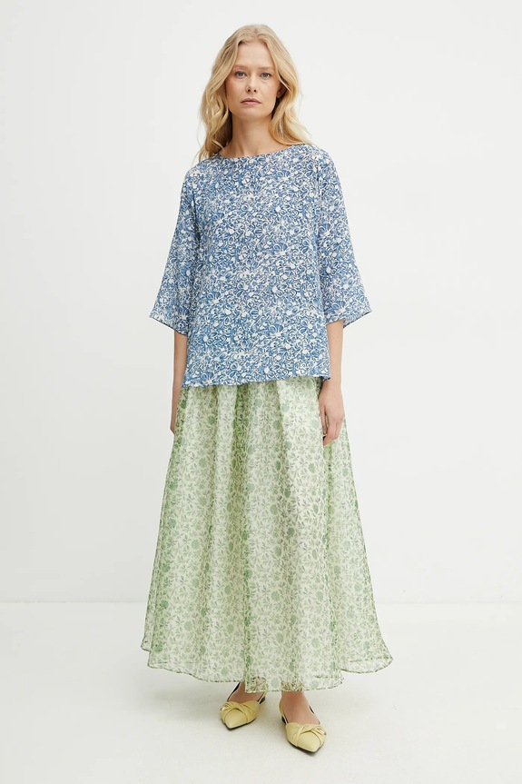 Μεταξωτή μπλούζα Weekend Max Mara 2515111102600 μπλε SS25