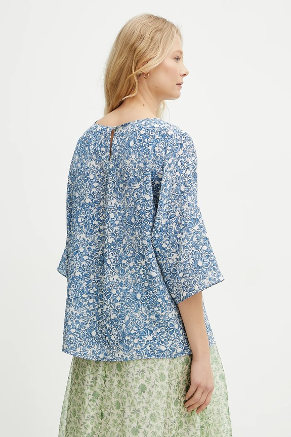 Ρούχα Μεταξωτή μπλούζα Weekend Max Mara 2515111102600 μπλε