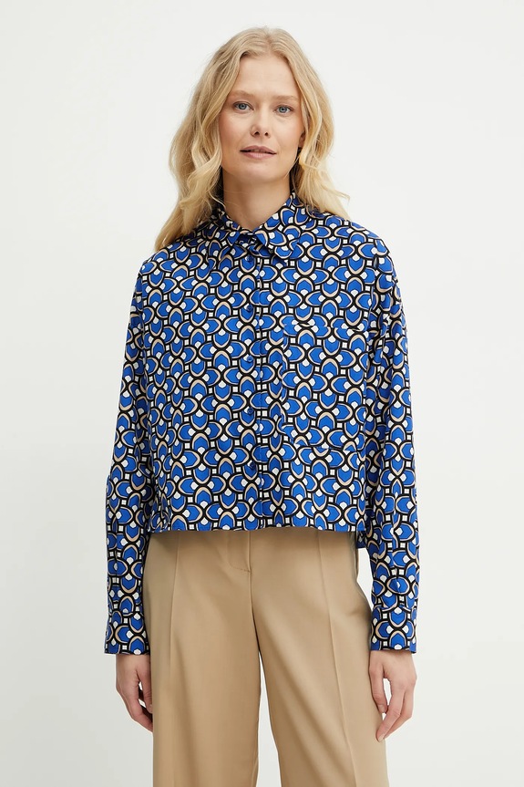 Weekend Max Mara camicia in cotone lunga blu 2515111112600
