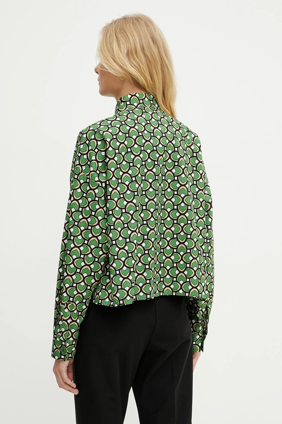 Одежда Хлопковая рубашка Weekend Max Mara 2515111112600 зелёный
