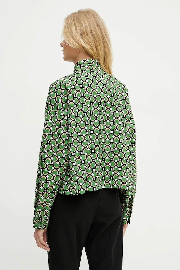 Одежда Хлопковая рубашка Weekend Max Mara 2515111112600 зелёный