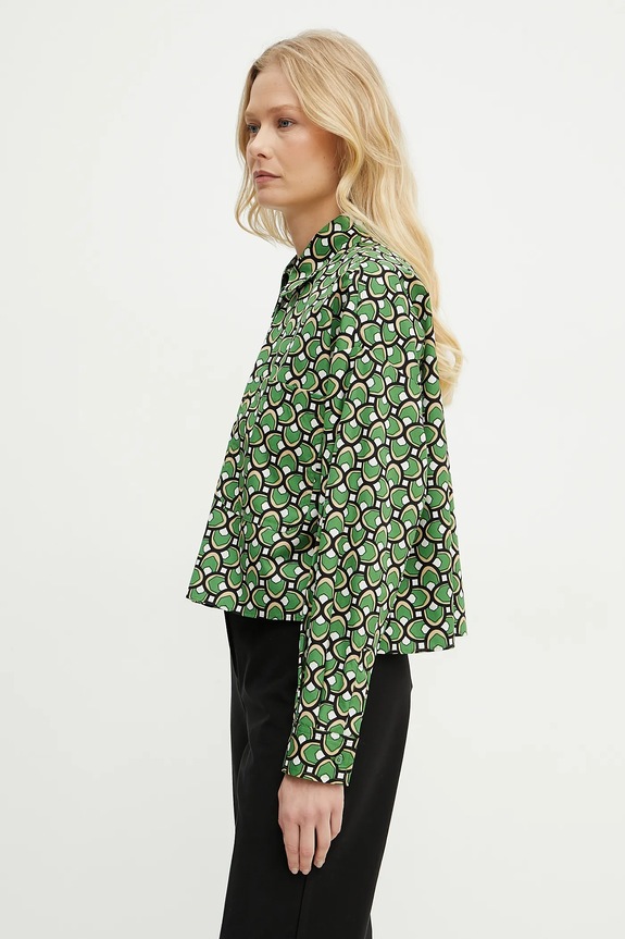 Хлопковая рубашка Weekend Max Mara 2515111112600 зелёный