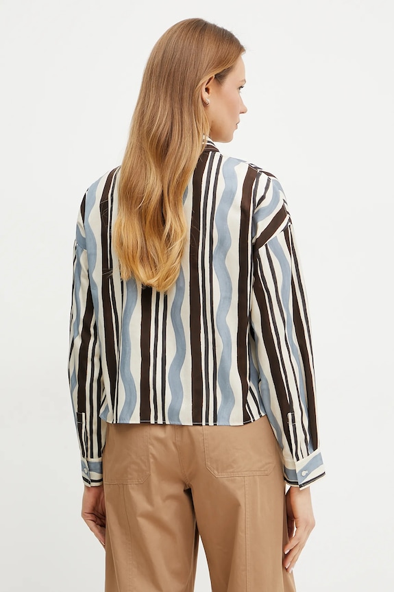 Odzież Weekend Max Mara koszula bawełniana 2515111112600 brązowy