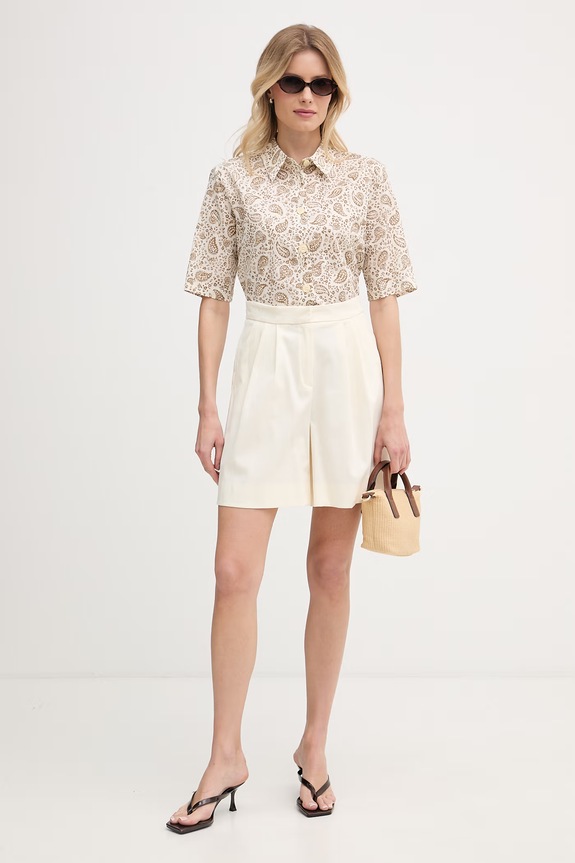 United Colors of Benetton košeľa dámska bavlnená 5Q6SDQ0AY béžová SS26