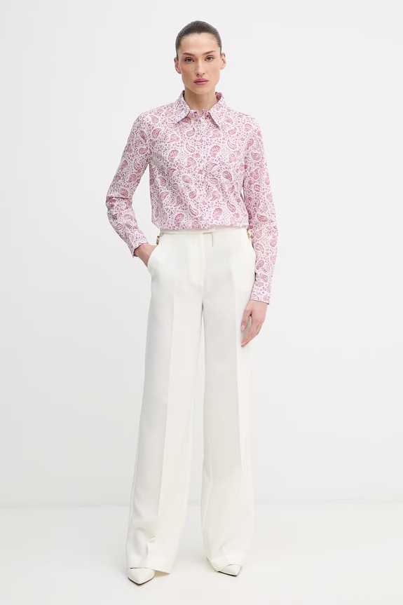 United Colors of Benetton košeľa dámska bavlnená 5Q6SDQ0AY ružová SS26