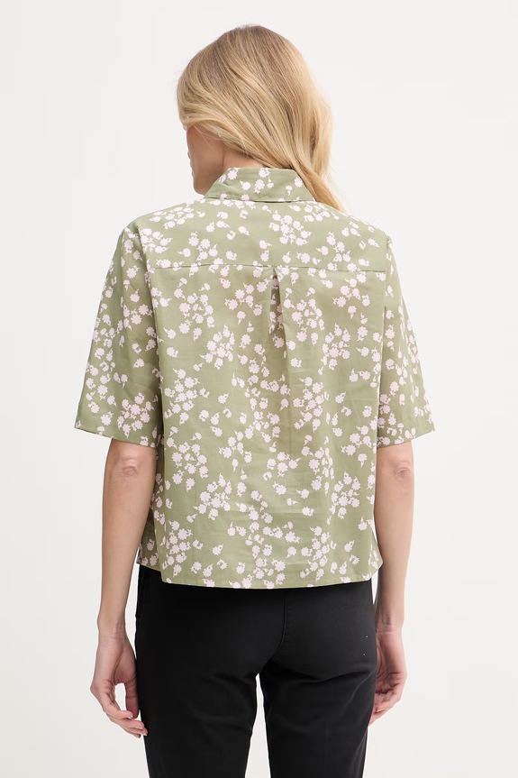 Îmbrăcăminte United Colors of Benetton cămașă de femei din bumbac 5Q6SDQ0AY verde