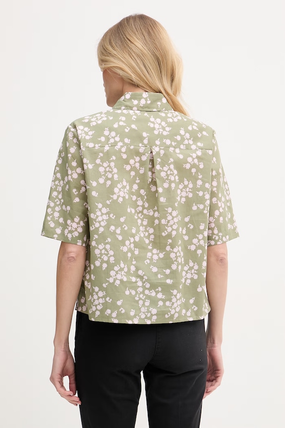 Îmbrăcăminte United Colors of Benetton cămașă de femei din bumbac 5Q6SDQ0AY verde