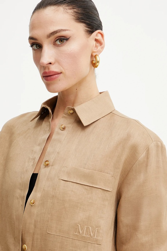 Lněná košile MM by Max Mara béžová 2516111018600