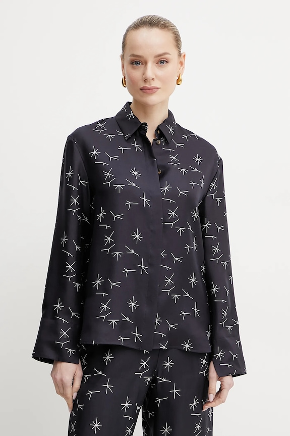 Hodvábna košeľa MM by Max Mara relaxed čierna 2516111037600