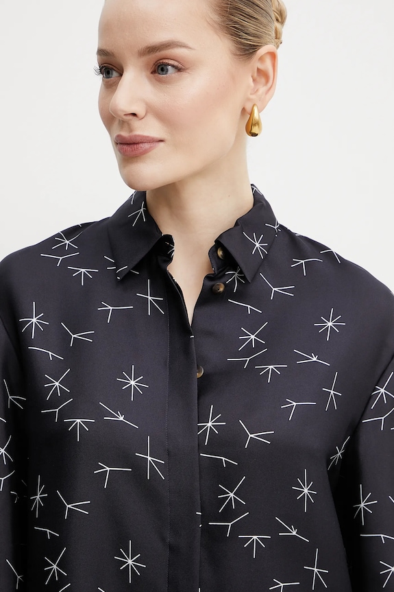 Hodvábna košeľa MM by Max Mara čierna 2516111037600