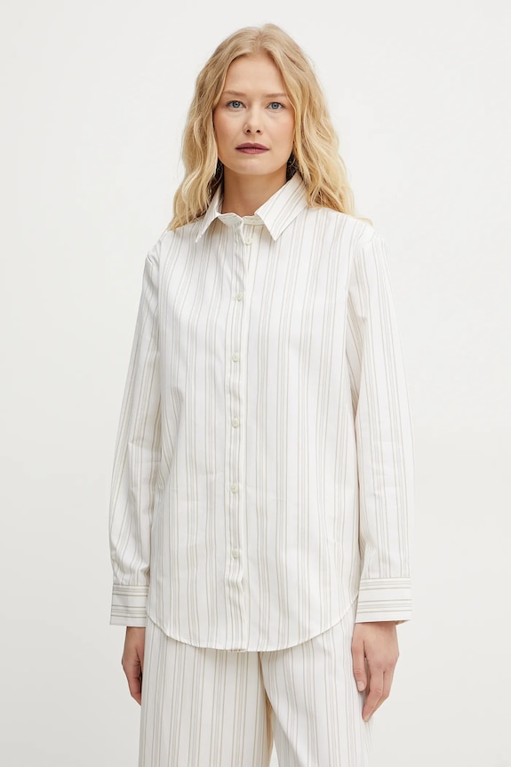 Bavlnená košeľa MM by Max Mara relaxed béžová 2516111048600