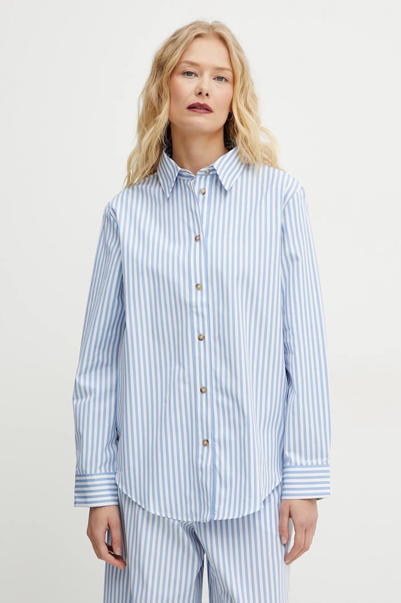 Bavlnená košeľa MM by Max Mara relaxed modrá 2516111048600