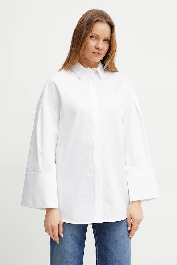 MM by Max Mara cămașă din bumbac alb 2516191017600