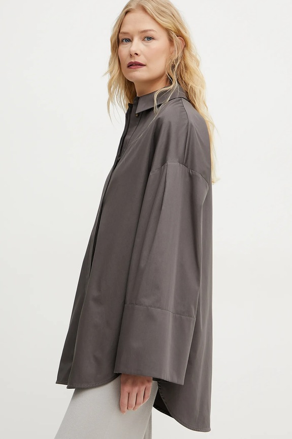 Βαμβακερό πουκάμισο MM by Max Mara καφέ 2516191017600