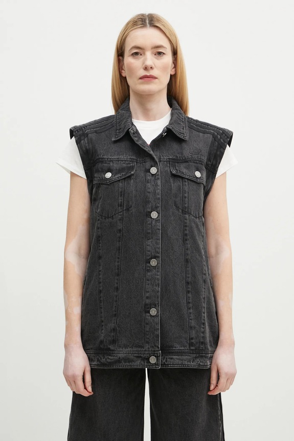 Μπουφάν adidas Originals DENIM SHIRT JKT JY8882 μαύρο