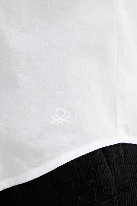 United Colors of Benetton camicia da donna in cotone 5WPQDQ0AX bianco