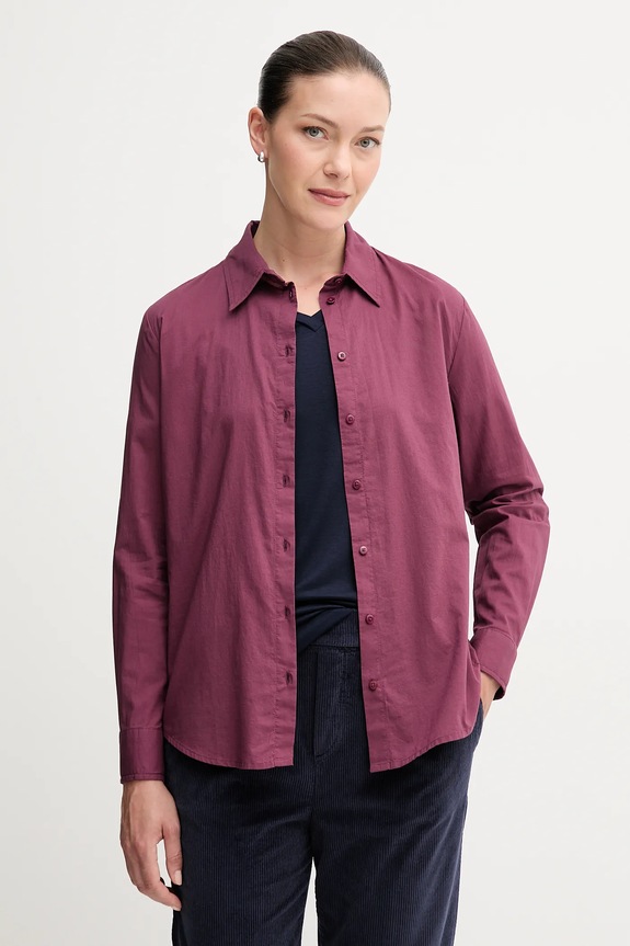United Colors of Benetton camicia da donna in cotone semplice violetto 5WPQDQ0AX