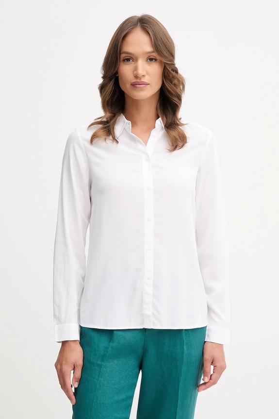 United Colors of Benetton camicia da donna in viscosa semplice bianco 5WPWDQ0B0