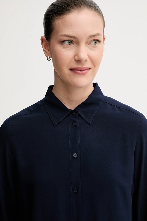 United Colors of Benetton camicia da donna in viscosa blu navy 5WPWDQ0B0