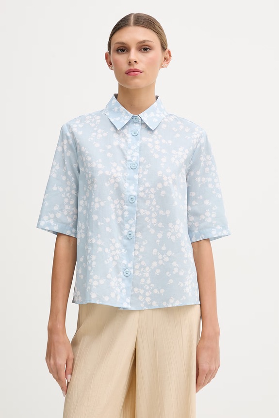 United Colors of Benetton női pamut ing kék 5Q6SDQ07O