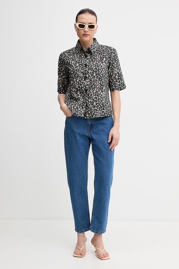 United Colors of Benetton cămașă pentru femei, din bumbac 5Q6SDQ07O verde SS26