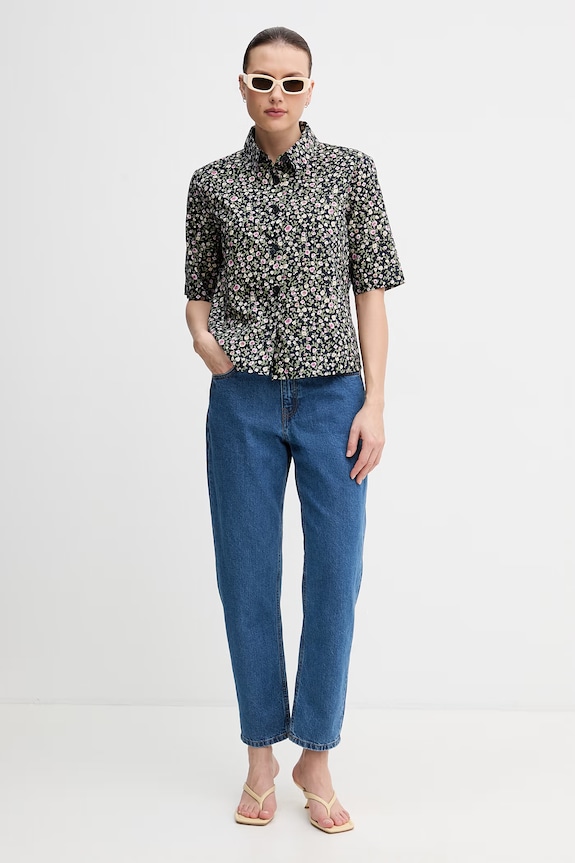 United Colors of Benetton cămașă pentru femei, din bumbac 5Q6SDQ07O verde SS26