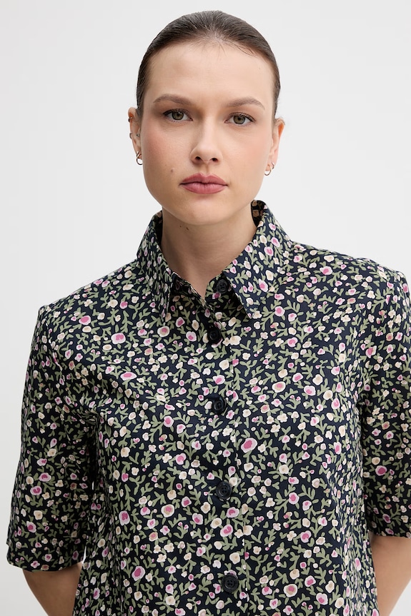 United Colors of Benetton cămașă pentru femei, din bumbac verde 5Q6SDQ07O