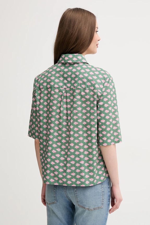 Ruházat United Colors of Benetton női pamut ing 5Q6SDQ07O zöld