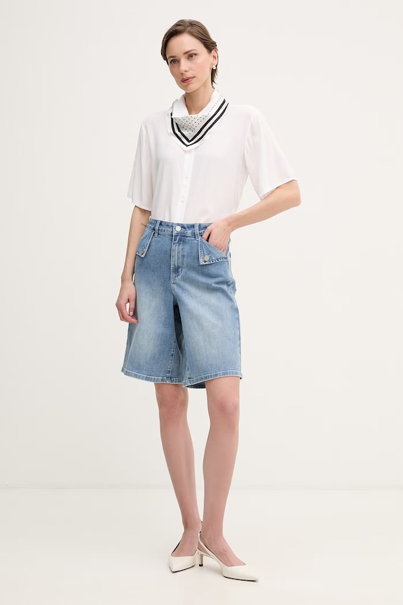 United Colors of Benetton košeľa dámska z viskózy 5WPWDQ0B1 biela SS26