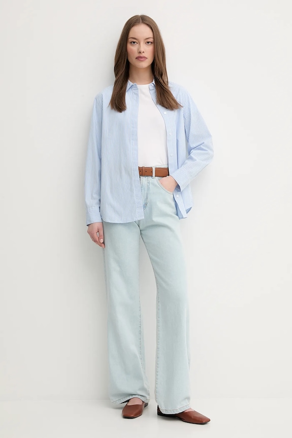 Bavlněná košile United Colors of Benetton 59T7DQ0BH modrá SS26