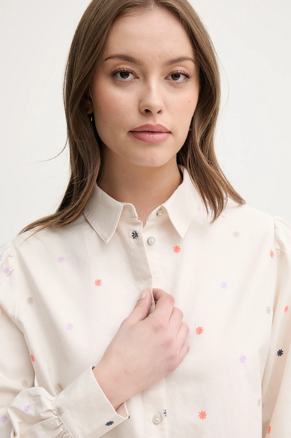 Бавовняна сорочка United Colors of Benetton бежевий 5D51DQ0BF