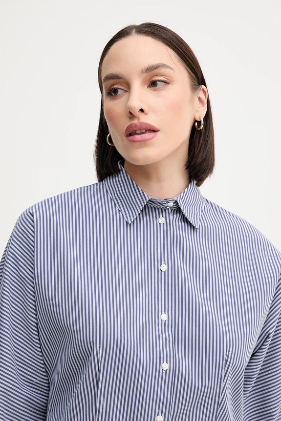United Colors of Benetton camicia in cotone blu 59T7DQ0AS
