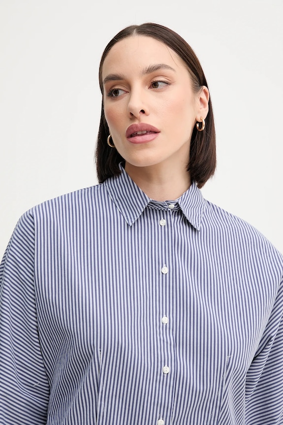 United Colors of Benetton camicia in cotone blu 59T7DQ0AS