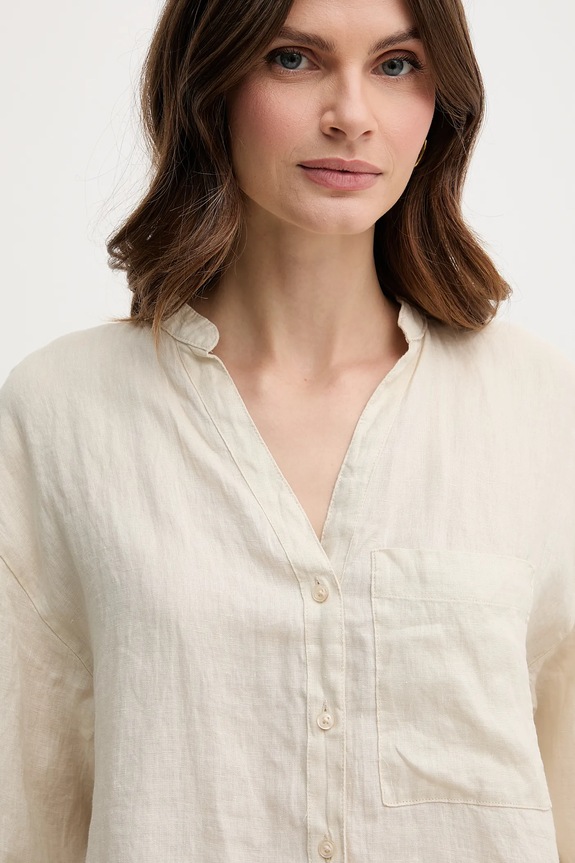 Lanena srajca United Colors of Benetton bež 5BMLDQ0BA