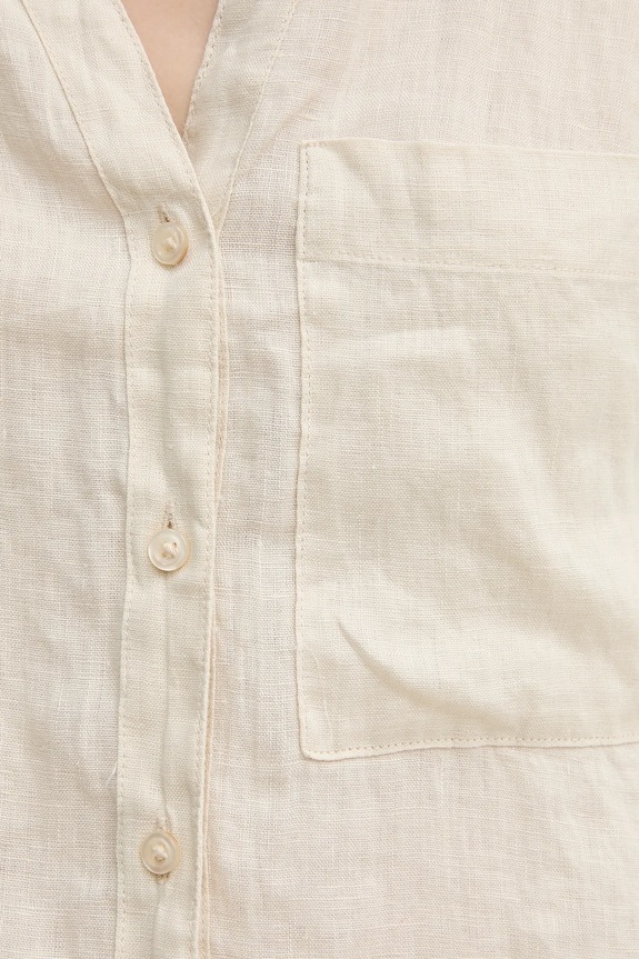 Lanena srajca United Colors of Benetton 5BMLDQ0BA bež