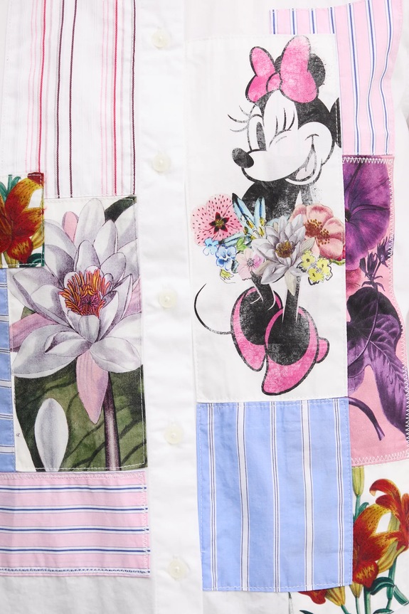 Desigual camicia in cotone FLOWERS MINNIE 25SWCW24 bianco