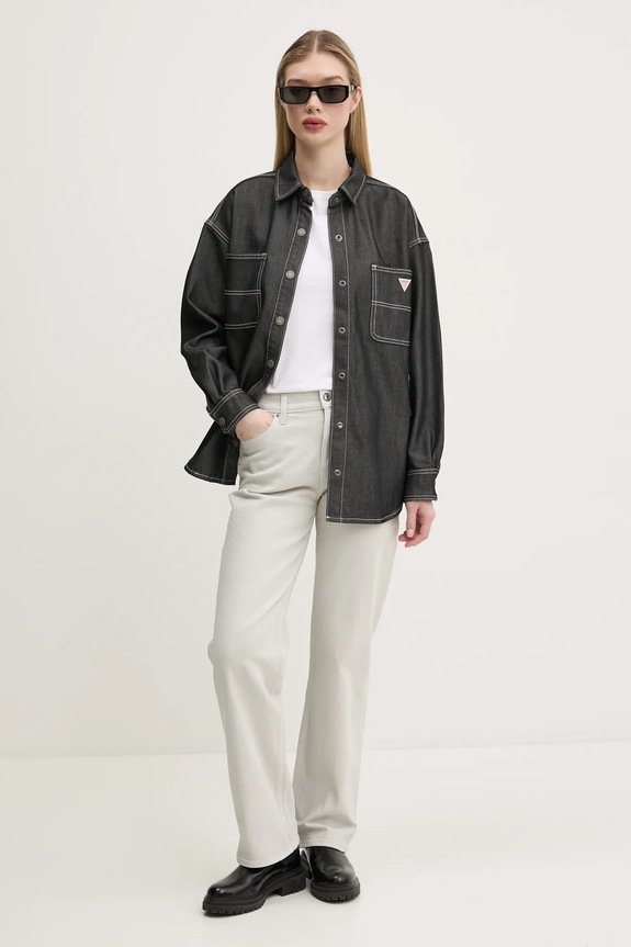 Πουκάμισο Guess Originals W5RG67.D5L30 γκρί SS25