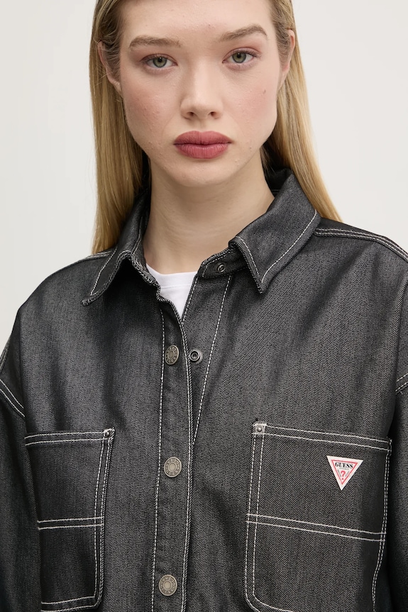 Πουκάμισο Guess Originals γκρί W5RG67.D5L30