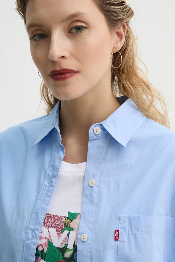 Levi's camicia in cotone HARLIE NEW BF SHIRT blu 001HM